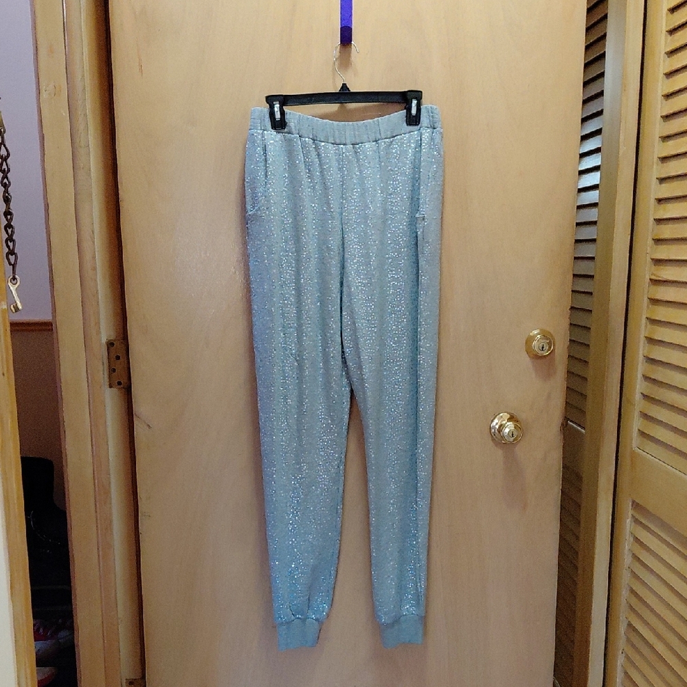 bobeau Silver Sparkle Jogger Pants
